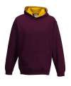 JH003B Kids Varsity Hoodie Burgundy / Gold colour image